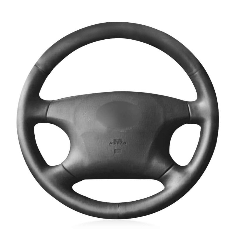 Loncky Auto Custom Fit OEM Black Genuine Leather Steering Wheel Covers